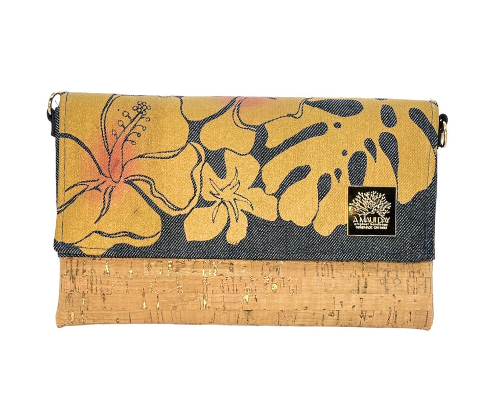 Tropical Handprinted Foldover Clutch