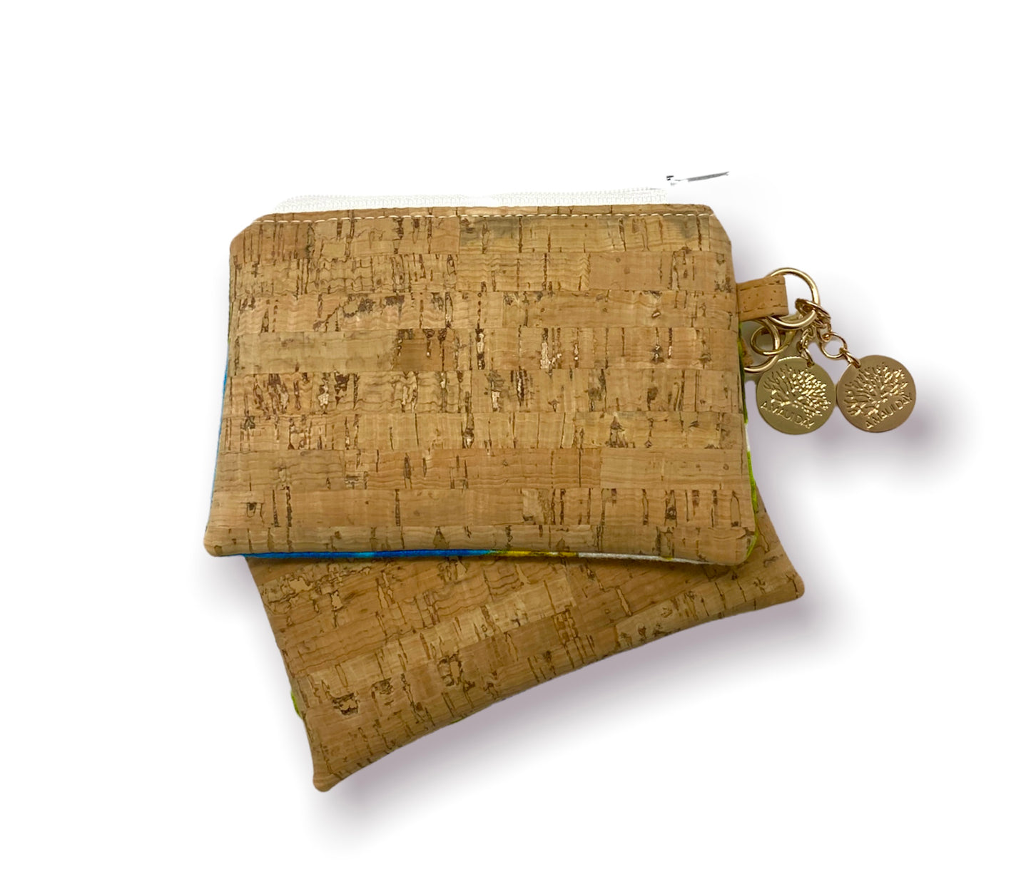 Vintage Mini Keychain Pouch Blue Florals