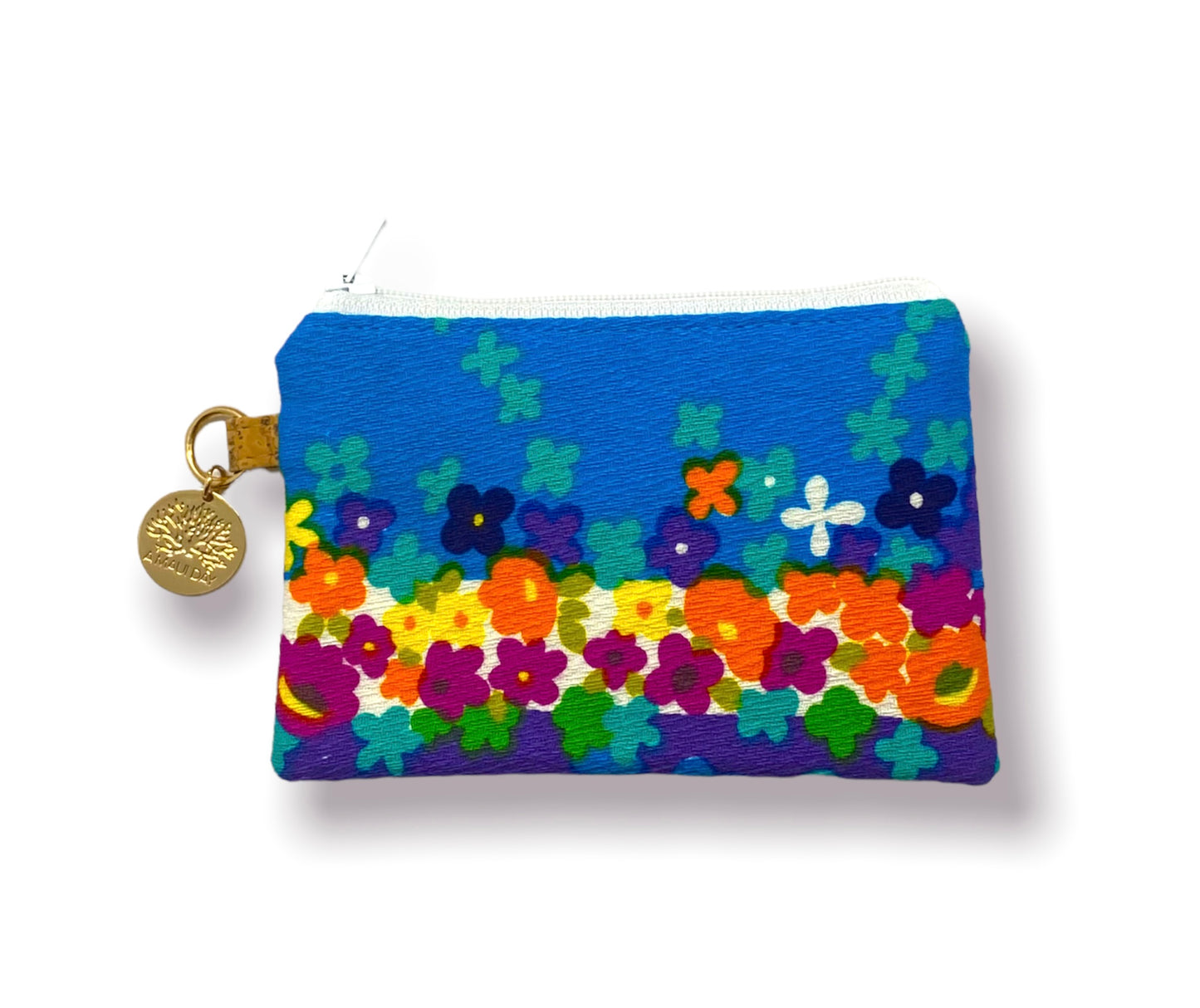 Vintage Mini Keychain Pouch Floral Rainbows
