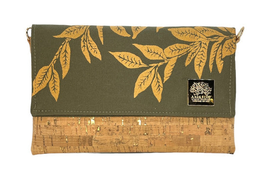 Maile Lei Handprinted Foldover Clutch