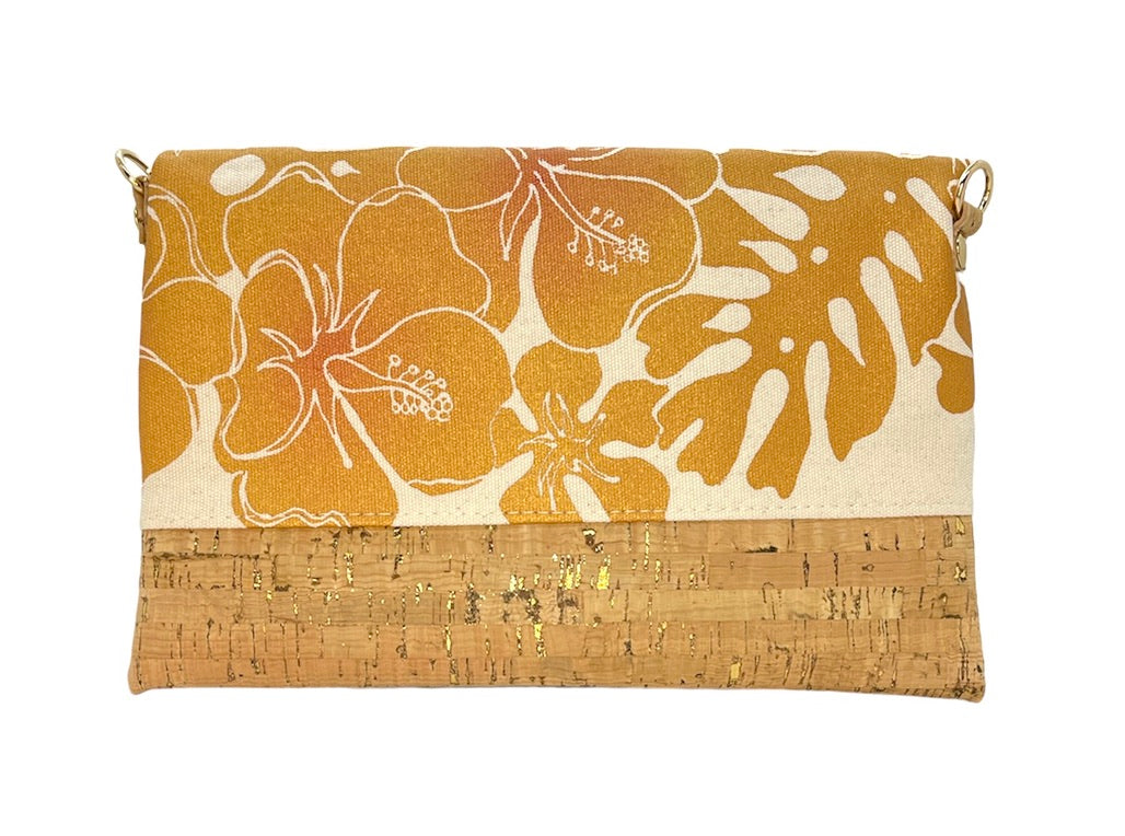 Tropical Handprinted Foldover Clutch