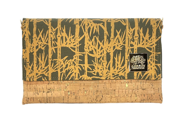Bamboo Handprinted Foldover Clutch