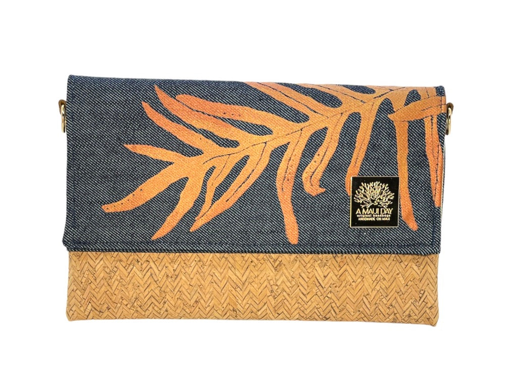 Lauae Handprinted Foldover Clutch