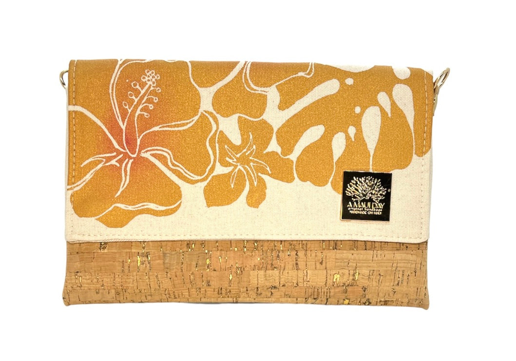 Tropical Handprinted Foldover Clutch