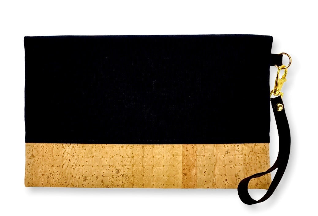 Hibiscus Handprinted Foldover Clutch