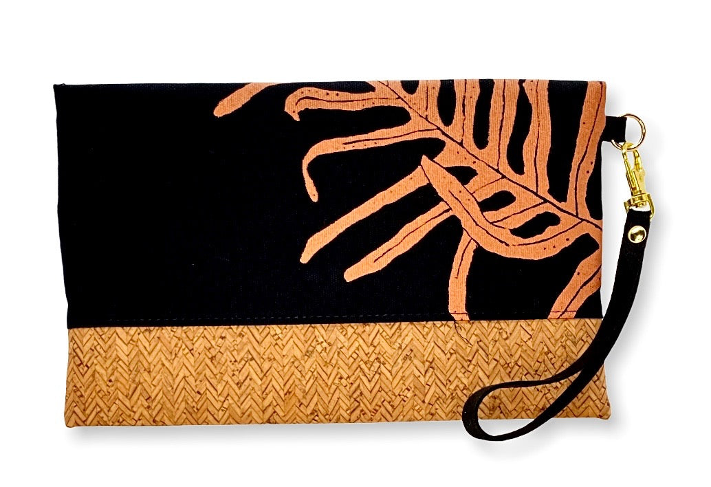 Lauae Handprinted Foldover Clutch