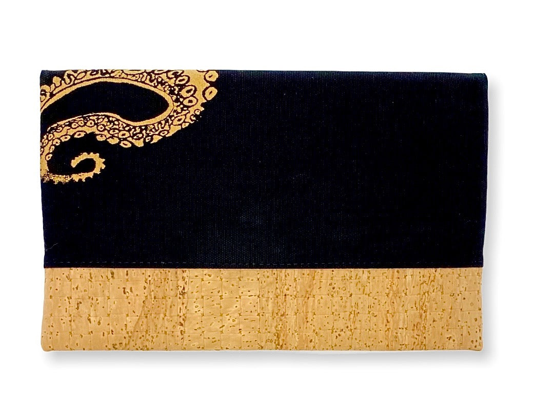 He'e Handprinted Foldover Clutch