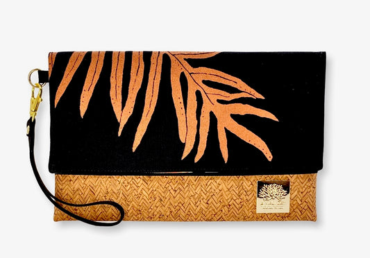 Lauae Handprinted Foldover Clutch