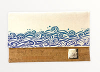 Waves Handprinted Foldover Clutch