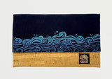Waves Handprinted Foldover Clutch