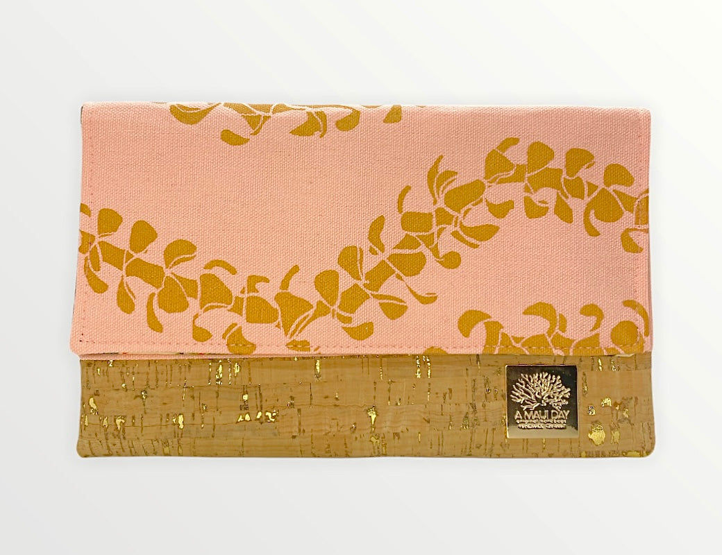 Puakenikeni Lei Handprinted Foldover Clutch